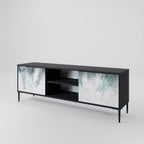 PALM VEIL 2-Door TV Stand in Black Finish