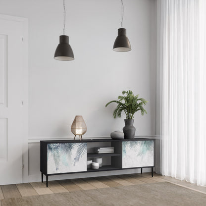 PALM VEIL 2-dörrars TV-bänk i svart finish