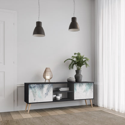 PALM VEIL 2-dörrars TV-bänk i svart finish