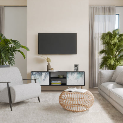 PALM VEIL 2-dörrars TV-bänk i svart finish