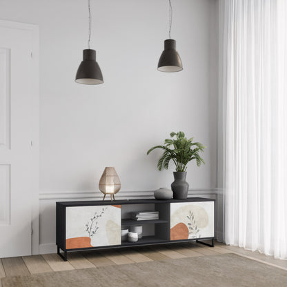 TRANQUIL TWIG 2-dörrars TV-bänk i svart finish