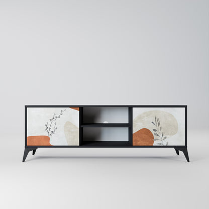 TRANQUIL TWIG 2-dörrars TV-bänk i svart finish