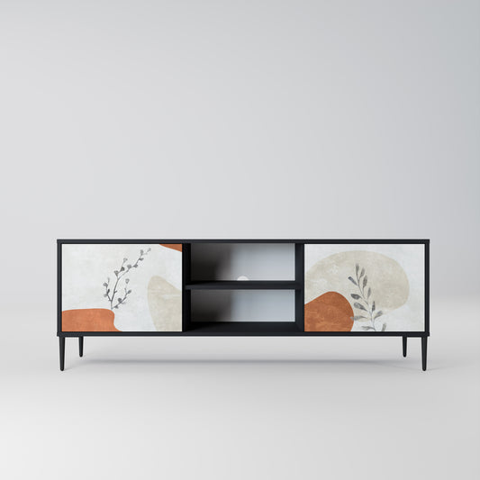 TRANQUIL TWIG 2-dörrars TV-bänk i svart finish