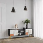 TRANQUIL TWIG 2-Door TV Stand in Black Finish