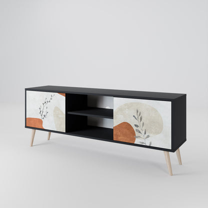 TRANQUIL TWIG 2-dörrars TV-bänk i svart finish