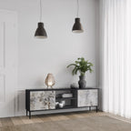 FADE IN THE TREES 2-Door TV Stand in Black Finish