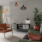 FADE IN THE TREES 2-Door TV Stand in Black Finish