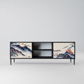 JAPANESE LANDSCAPE 2-Door TV Stand in Black Finish