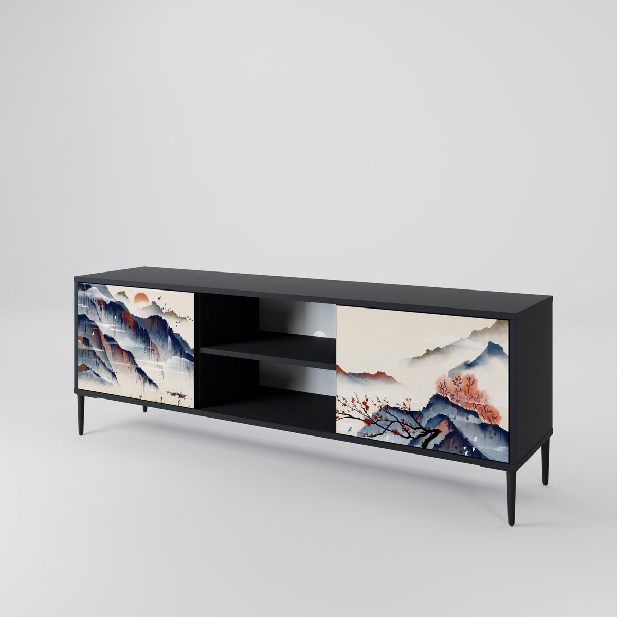 JAPANESE LANDSCAPE TV-bänk med två dörrar
