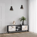 WILD TENDERNESS 2-Door TV Stand in Black Finish