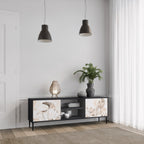 WILD TENDERNESS 2-Door TV Stand in Black Finish