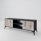THE DELIQUESCE 2-Door TV Stand in Black Finish