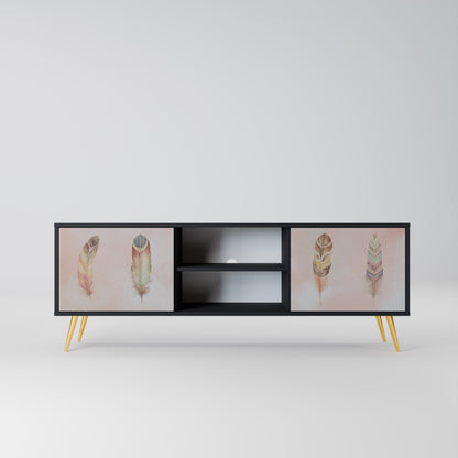 DELIQUESCE 2-dörrars TV-bänk i svart finish