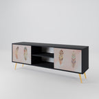 THE DELIQUESCE 2-Door TV Stand in Black Finish