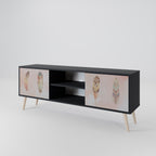 THE DELIQUESCE 2-Door TV Stand in Black Finish