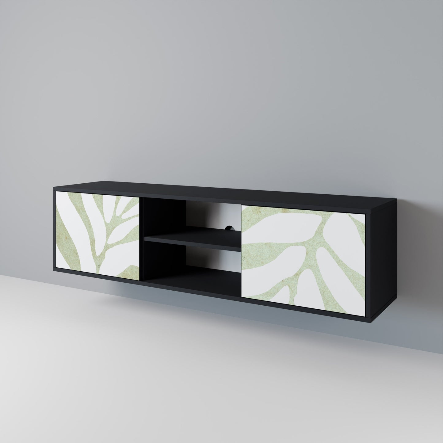 BOTANICAL SPARK 2-dörrars TV-bänk i svart finish