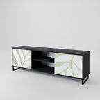 BOTANICAL SPARK 2-Door TV Stand in Black Finish