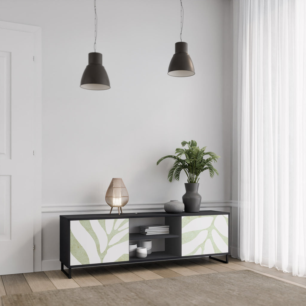 BOTANICAL SPARK 2-dörrars TV-bänk i svart finish