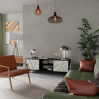 BOTANICAL SPARK 2-Door TV Stand in Black Finish