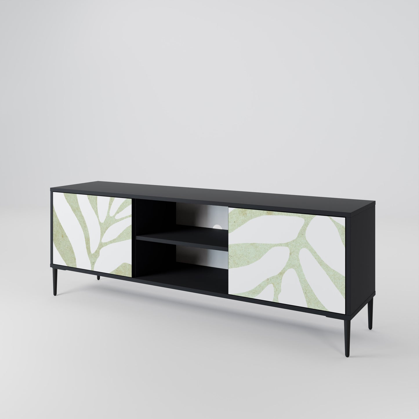 BOTANICAL SPARK 2-dörrars TV-bänk i svart finish