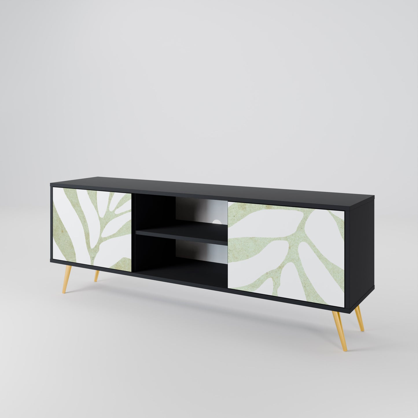 BOTANICAL SPARK 2-dörrars TV-bänk i svart finish