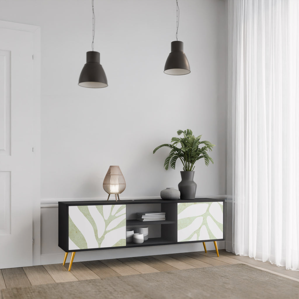 BOTANICAL SPARK 2-dörrars TV-bänk i svart finish