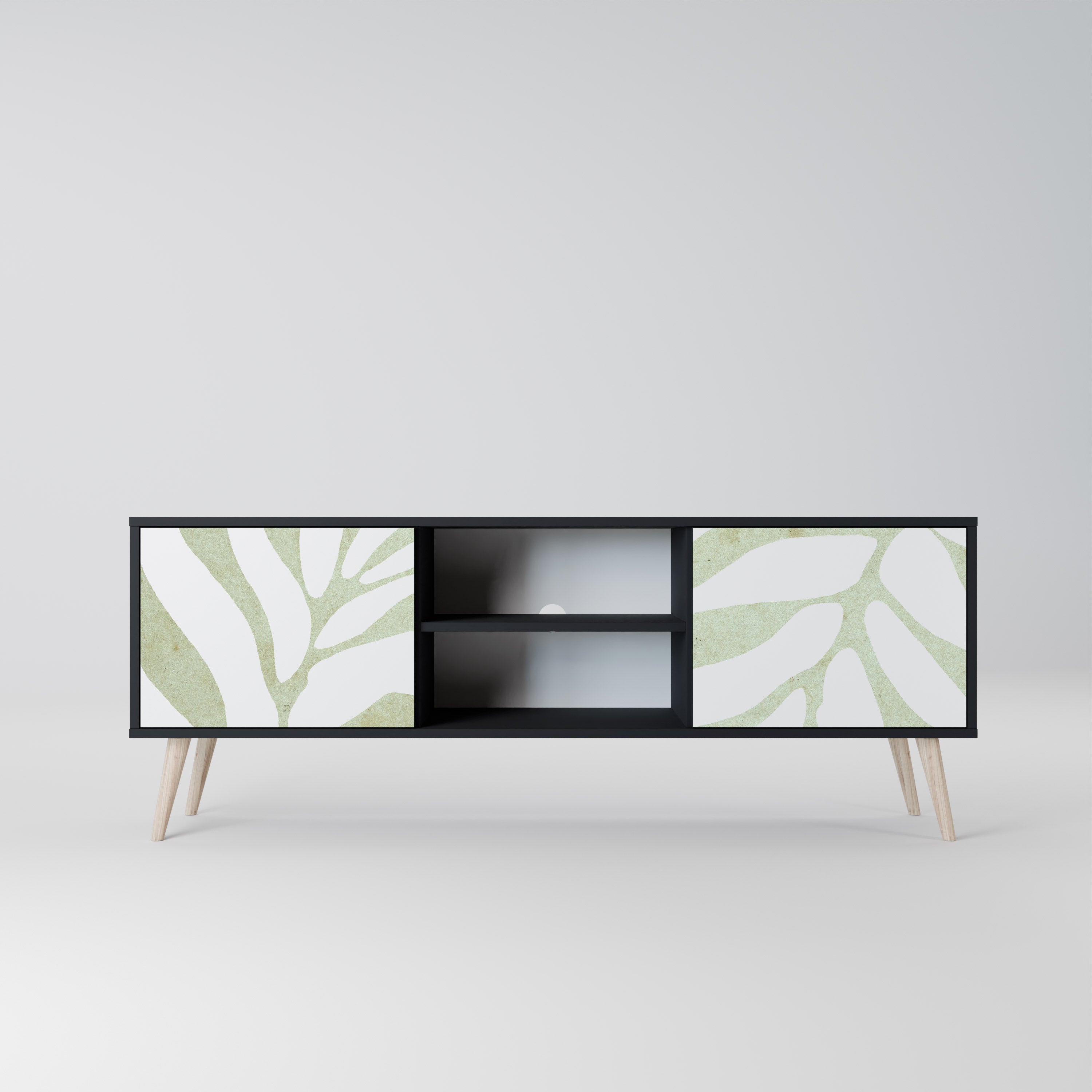 BOTANICAL SPARK 2-dörrars TV-bänk i svart finish