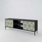 LEAVES ON GREEN 2-Door TV Stand in Black Finish