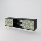 LEAVES ON GREEN 2-Door TV Stand in Black Finish