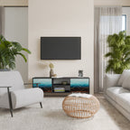 LUNAR SECRETS 2-Door TV Stand in Black Finish