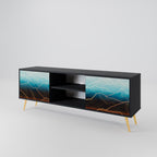 LUNAR SECRETS 2-Door TV Stand in Black Finish