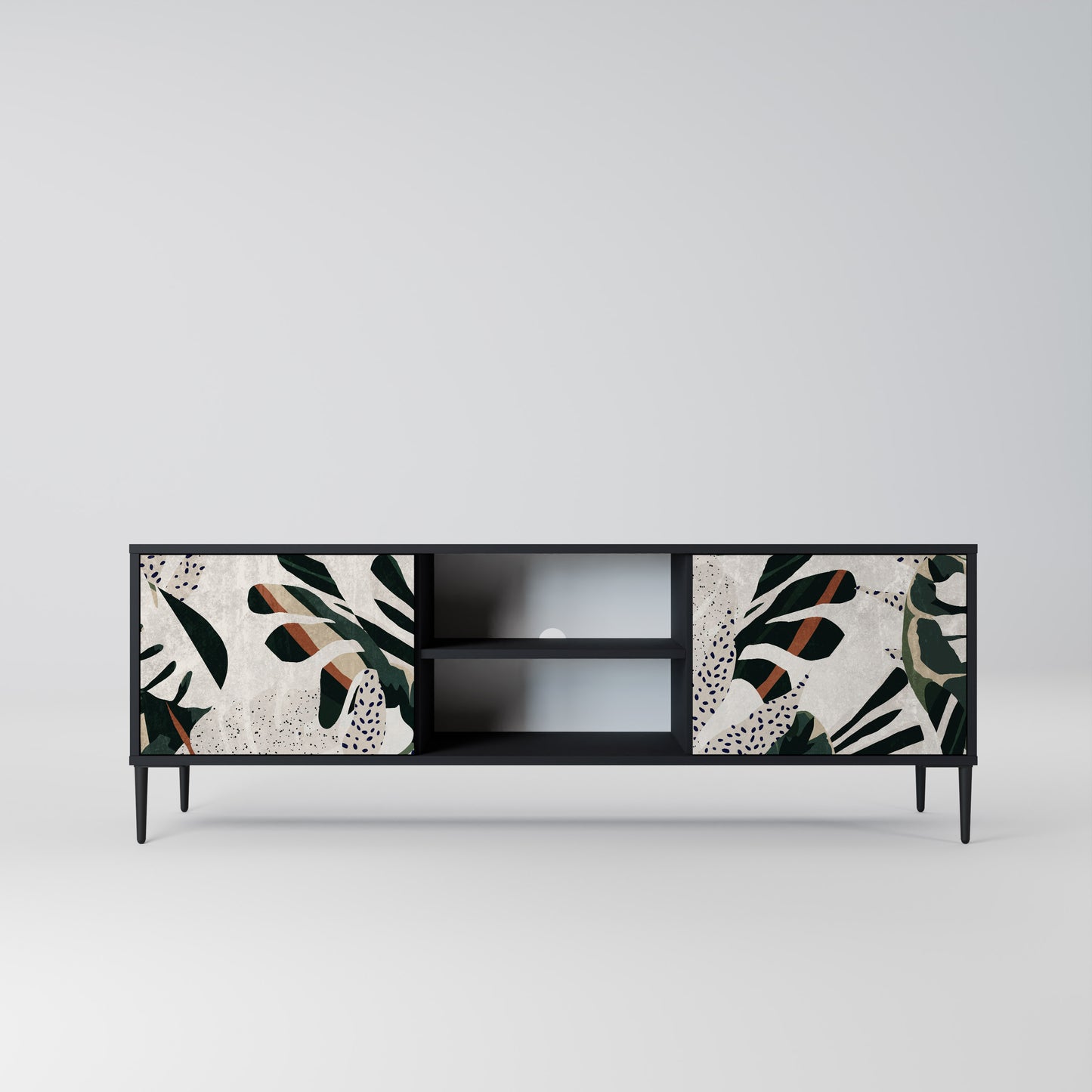 VERDURE FORMATION 2-dörrars TV-bänk i svart finish