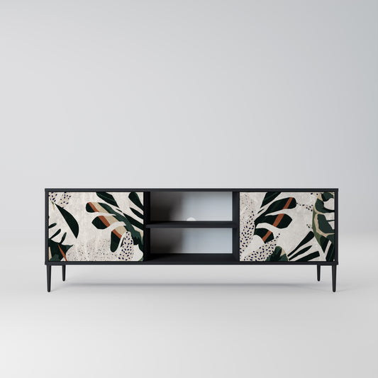 VERDURE FORMATION 2-dörrars TV-bänk i svart finish