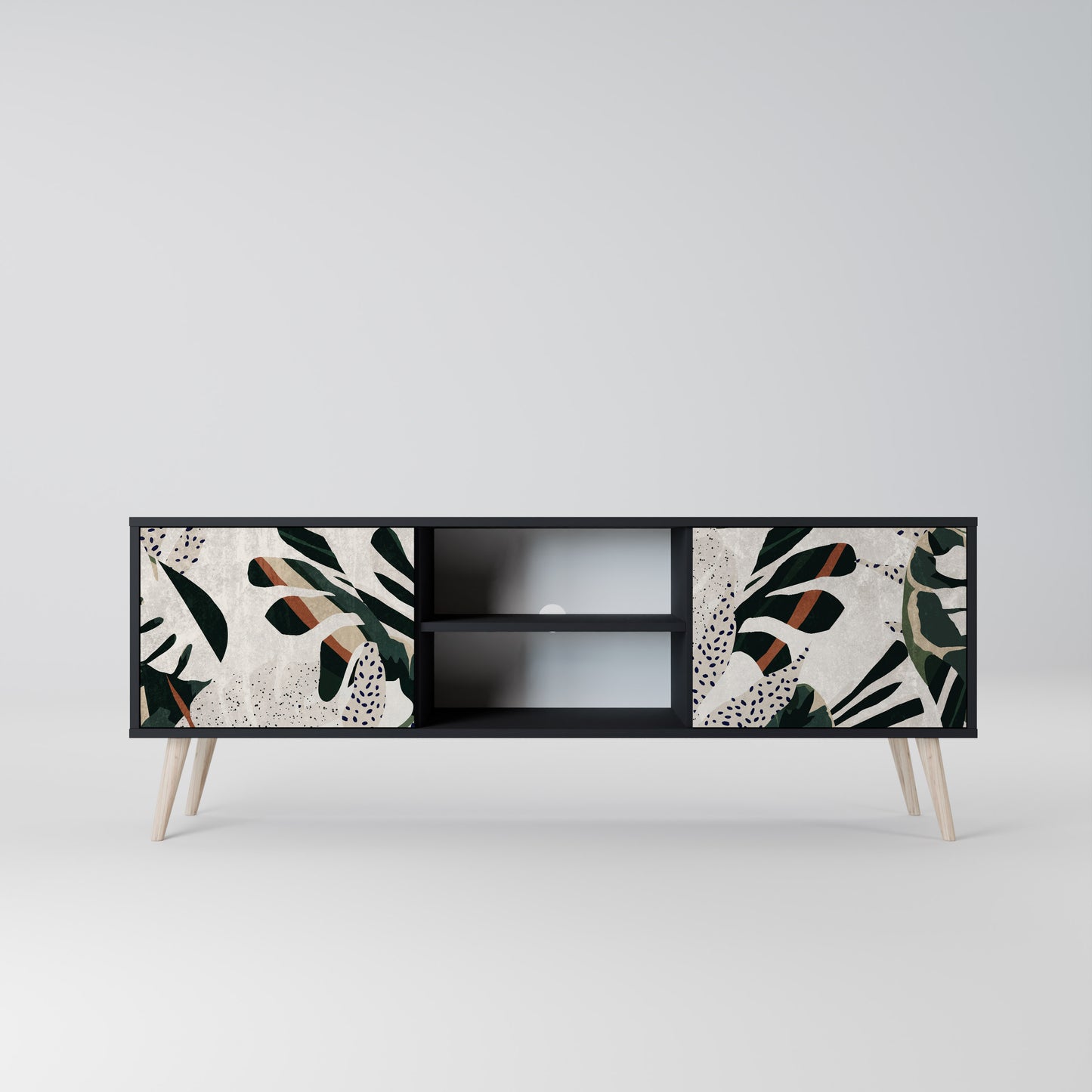 VERDURE FORMATION 2-dörrars TV-bänk i svart finish