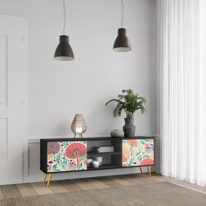 FUNGUS FANTASY 2-dörrars TV-bänk i svart finish