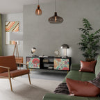 FUNGUS FANTASY 2-Door TV Stand in Black Finish