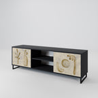 SAND SCULPTURES 2-Door TV Stand in Black Finish