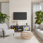 CITRUS BLACK AND WHITE 2-Door TV Stand in Black Finish