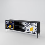 CITRUS BLACK AND WHITE 2-Door TV Stand in Black Finish