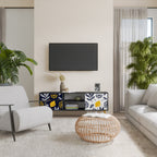 CITRUS BLACK AND WHITE 2-Door TV Stand in Black Finish