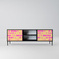 SKATEBOARD ARTISTRY 2-Door TV Stand in Black Finish