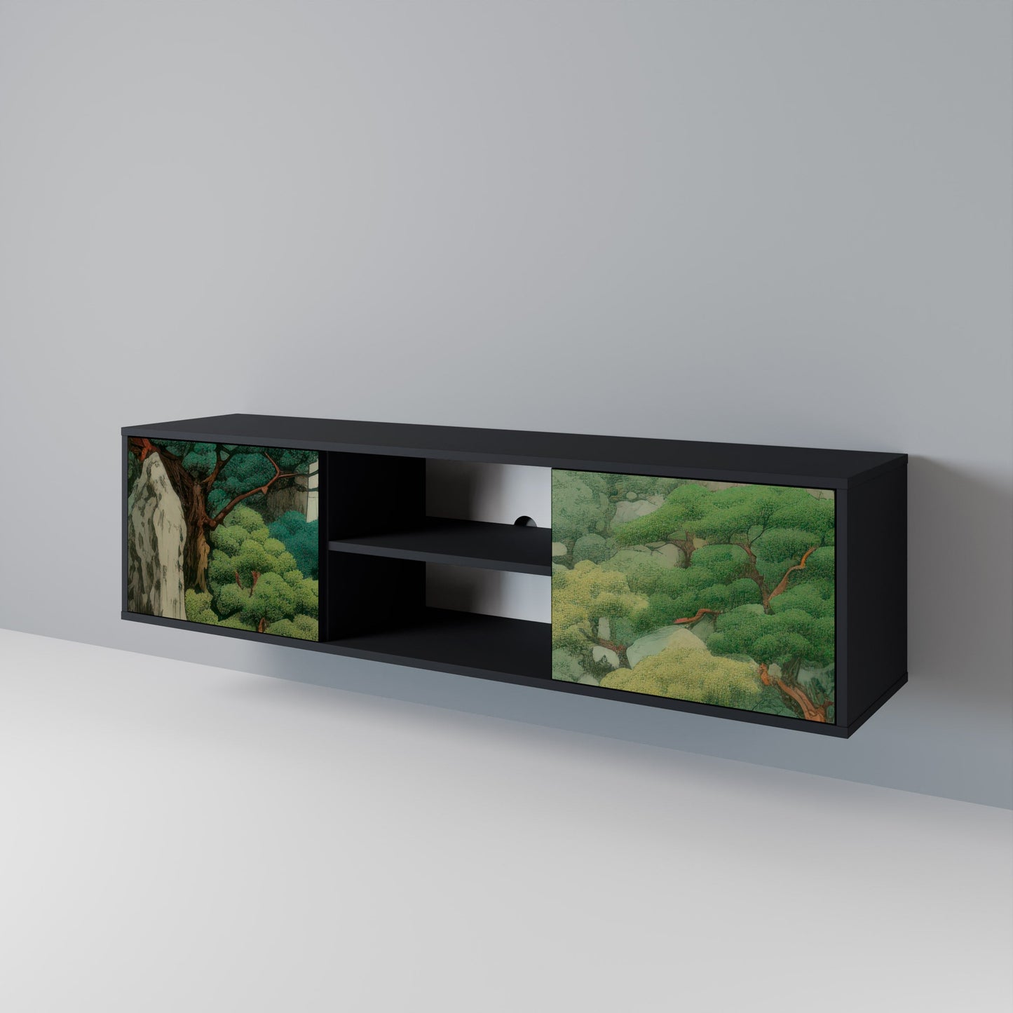 VERDURE ABYSS 2-dörrars TV-bänk i svart finish