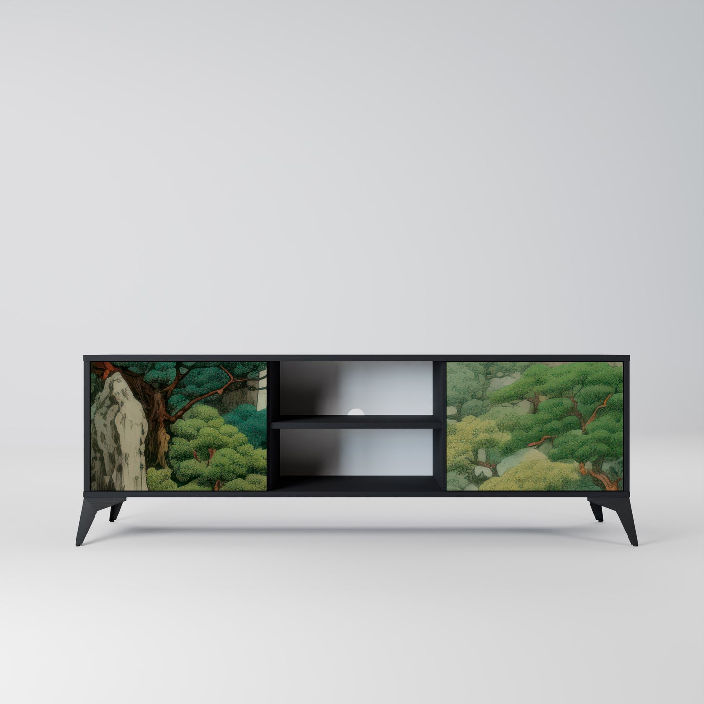 VERDURE ABYSS 2-dörrars TV-bänk i svart finish