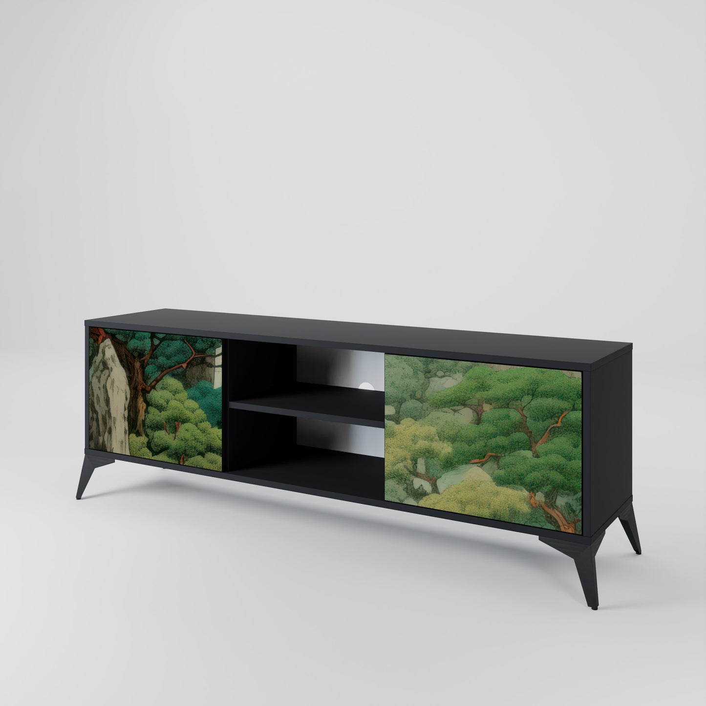 VERDURE ABYSS 2-dörrars TV-bänk i svart finish