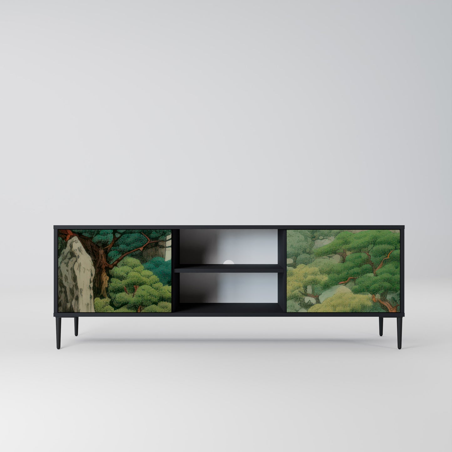 VERDURE ABYSS 2-dörrars TV-bänk i svart finish