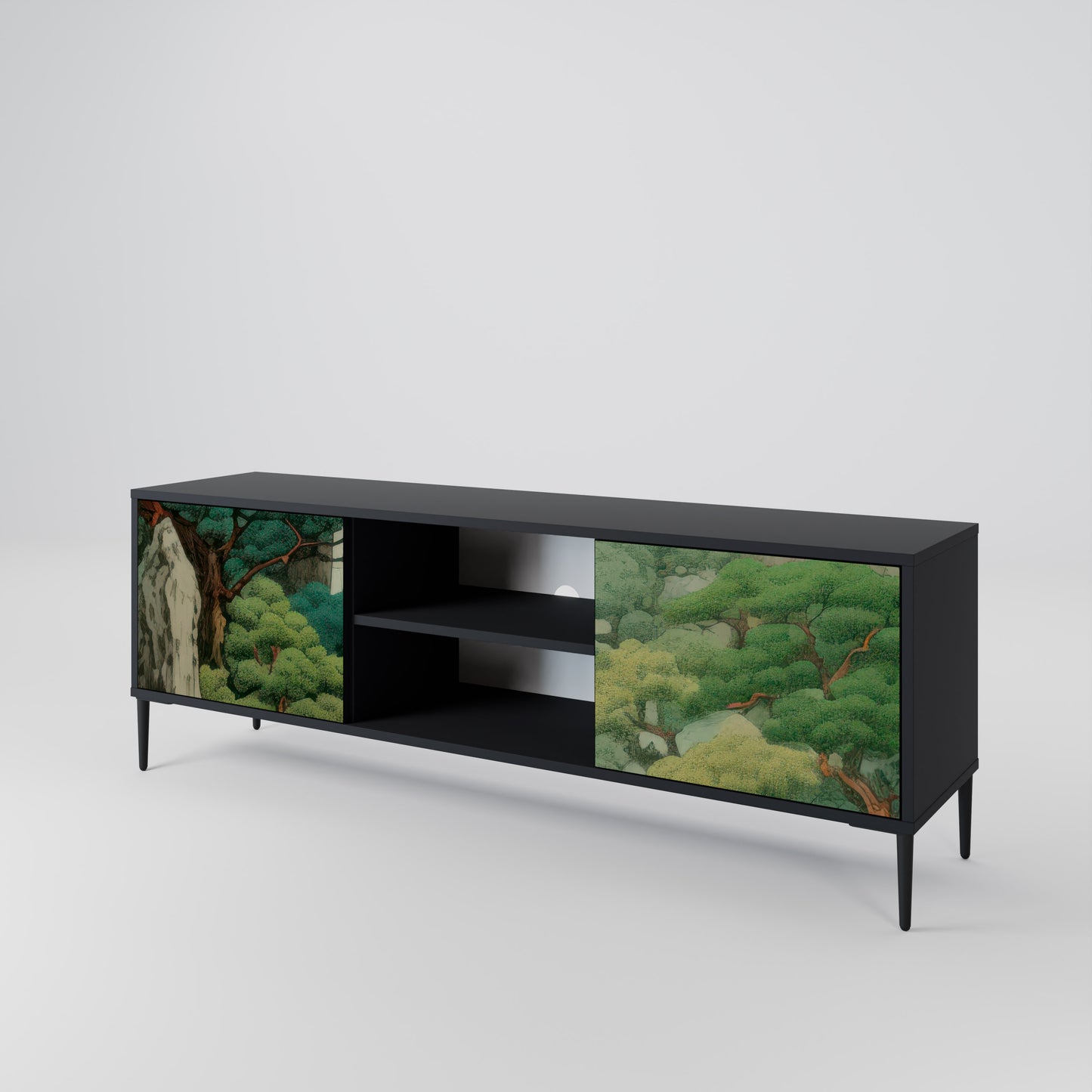 VERDURE ABYSS 2-dörrars TV-bänk i svart finish