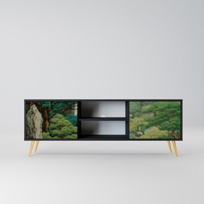 VERDURE ABYSS 2-dörrars TV-bänk i svart finish