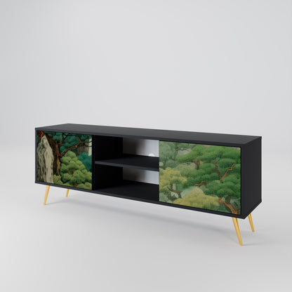 VERDURE ABYSS 2-dörrars TV-bänk i svart finish