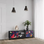 FESTIVE PLEASURES 2-Door TV Stand in Black Finish