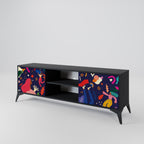 FESTIVE PLEASURES 2-Door TV Stand in Black Finish